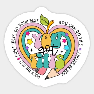 Teacher You Got This Rock The Test Last Day Of School Sticker